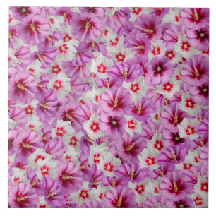Hibiscus - Chinese Rose Flower Pattern Ceramic Tile