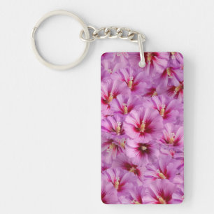 Hibiscus - Chinese Rose Flower Pattern Key Ring