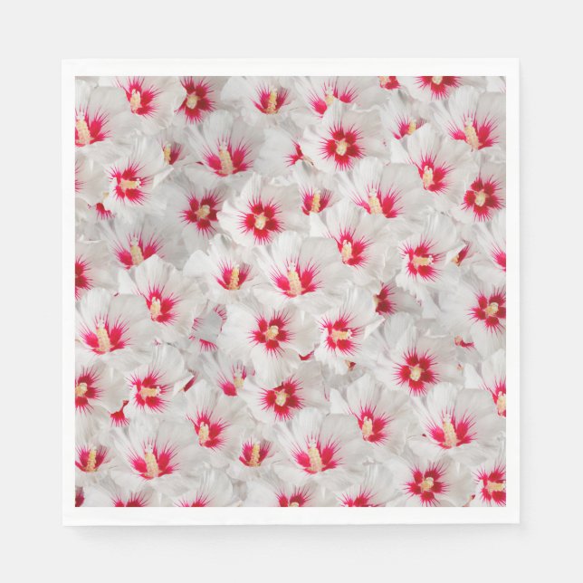 Hibiscus - Chinese Rose Flower Pattern Napkin (Front)
