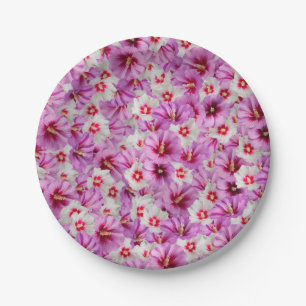 Hibiscus - Chinese Rose Flower Pattern Paper Plate