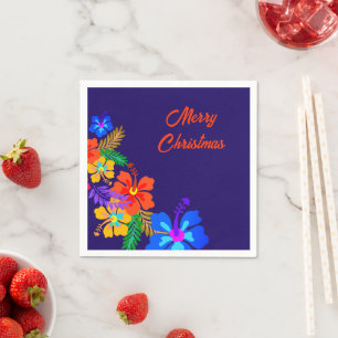 Hibiscus Christmas Luau Party Napkins