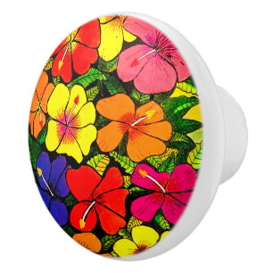 Hibiscus Colour Ceramic Knob