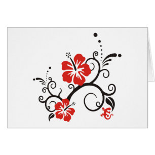 Hibiscus Decor in black & red