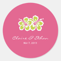 Hibiscus Delight Favour Stickers - Azalea -