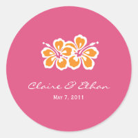 Hibiscus Delight Favour Stickers - Azalea -