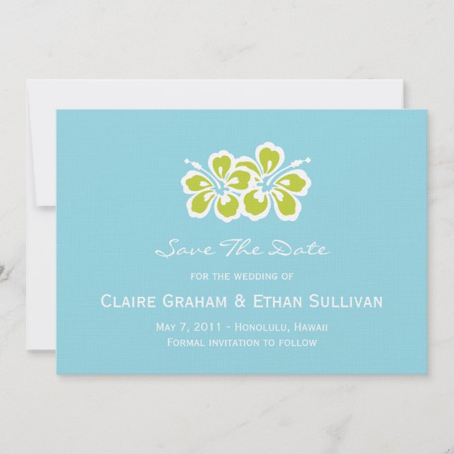 Hibiscus Delight Save The Date Announcement (Front)