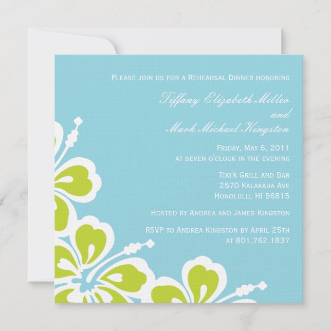 Hibiscus Delight Shower/Rehearsal Dinner Invite (Front)