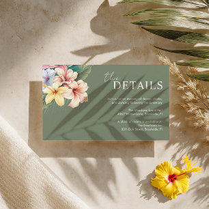 Hibiscus Destination Wedding Enclosure Card