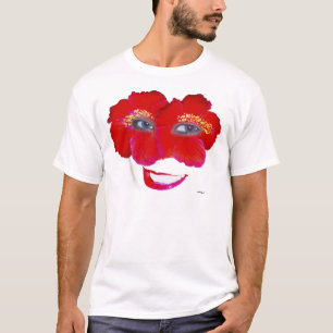 Hibiscus Face with Smile - Red T-Shirt