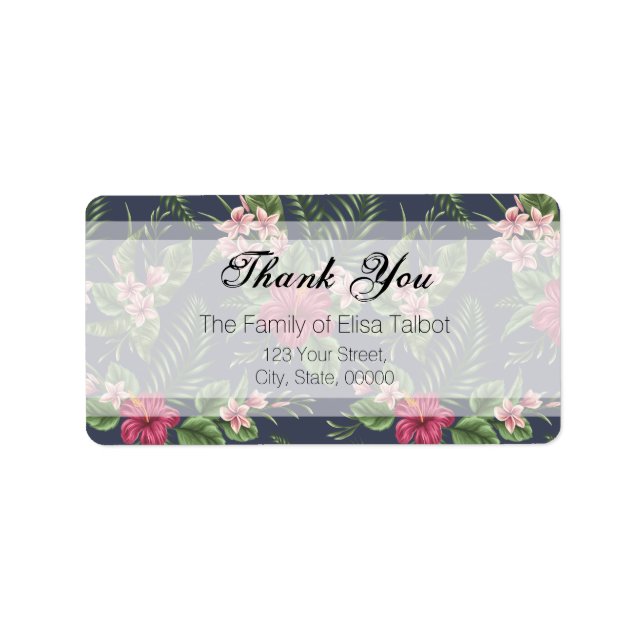 Hibiscus Family Thank you Address Label (Front)