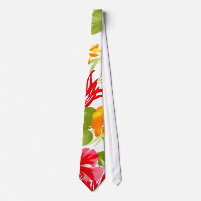 Hibiscus Fiesta Floral Tropical tie (Front)