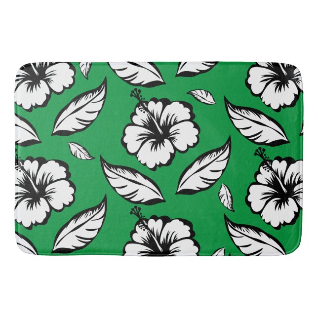 Hibiscus Floral  Bath Mat (Front)