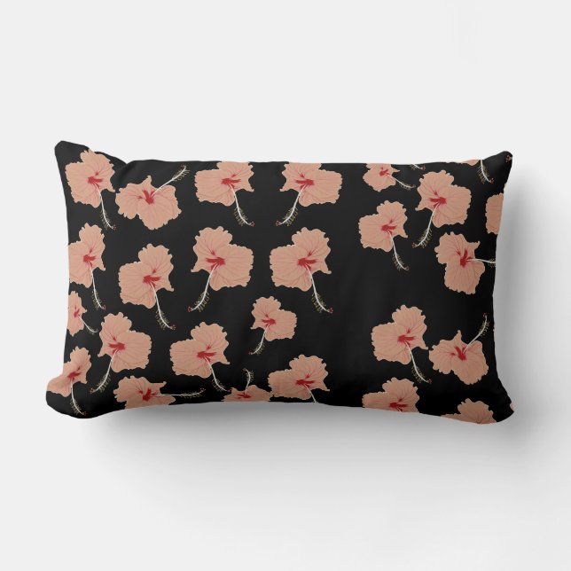 Hibiscus Floral Pattern Lumbar Cushion (Front)