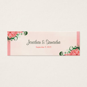 Hibiscus Floral Pink Wedding Favour Favour Tags