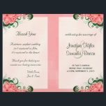 Hibiscus Floral Pink Wedding Program Templates<br><div class="desc">© Sunny Mars Designs - Floral Hibiscus: Pink on Light Pink Bi-Fold Wedding Programs - Modern,  elegant,  classy,  trendy,  chic customisable folded wedding program booklet template with a gorgeous,  pretty pink swirly floral tropical hibiscus design.</div>