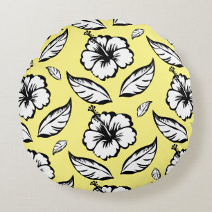 Hibiscus Floral Round Cushion