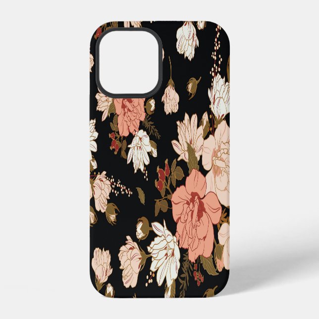 Hibiscus Floral: Seamless Pattern Design iPhone Case (Back)