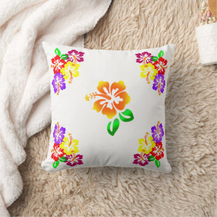 Hibiscus Floral Throw Pillow