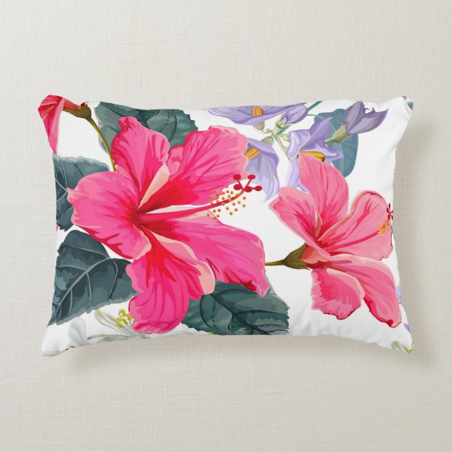 Hibiscus flower Accent Pillow (Front)