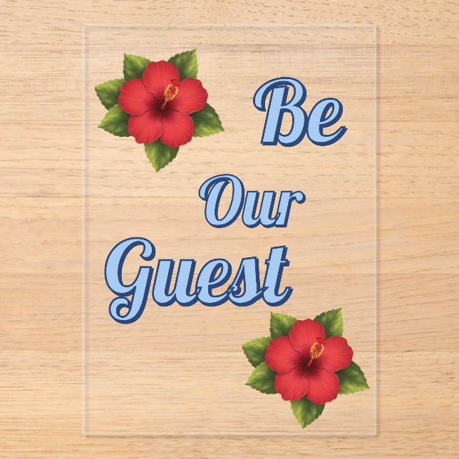 Hibiscus Flower Acrylic Invitation  Card (Front)