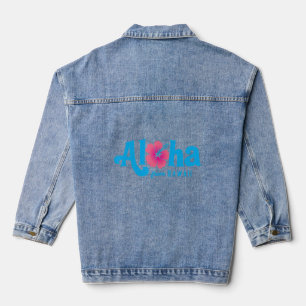 Hibiscus Flower Aloha From Hawaii Retro Beach Girl Denim Jacket