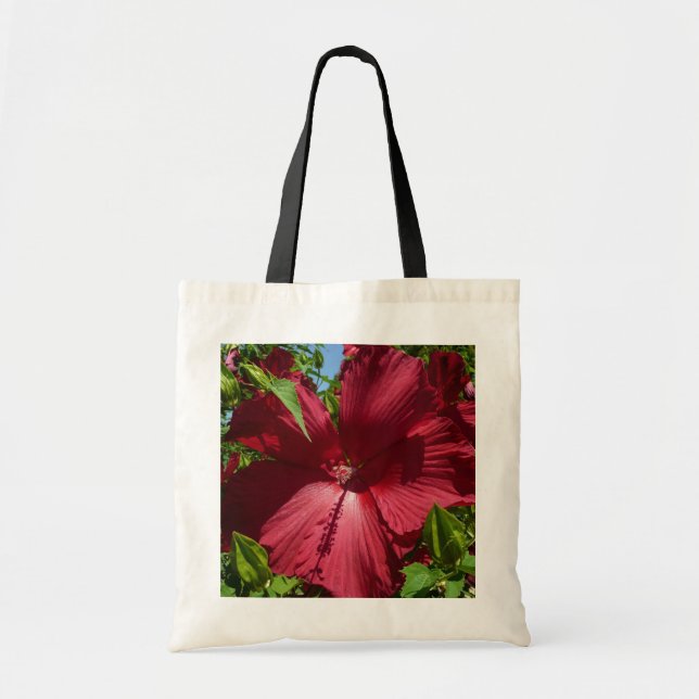 Hibiscus Flower and Blue Sky Tote Bag (Front)