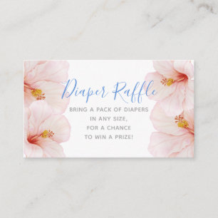 Hibiscus Flower Baby Shower Diaper Raffle Ticket Enclosure Card