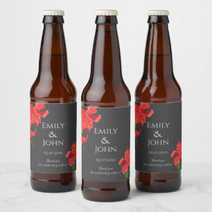 Hibiscus flower Beer Bottle Label