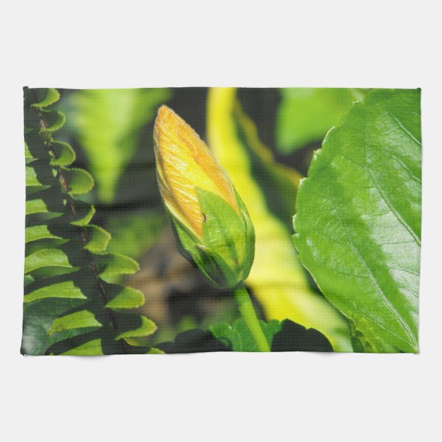 Hibiscus Flower Bud Tea Towel (Horizontal)