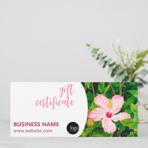 HIBISCUS FLOWER BUSINESS OWN LOGO GIFT CERTIFICATE