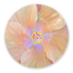 Hibiscus flower ceramic knob