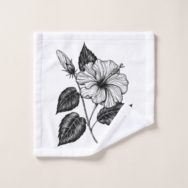 Hibiscus flower II Bath Towel Set (Wash Cloth)