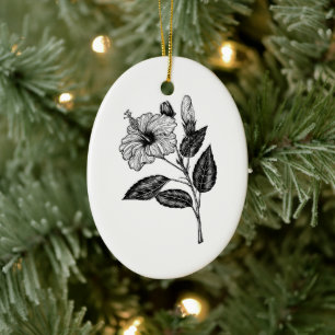 Hibiscus flower III Ceramic Ornament