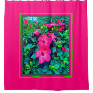 Hibiscus Flower Love Shower Curtain