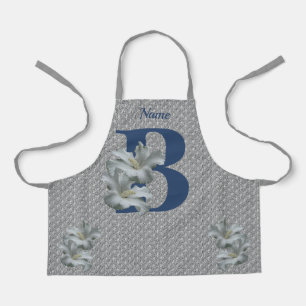 Hibiscus Flower Monogram Initial B Name    Apron