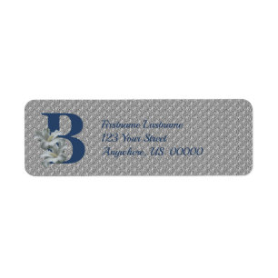 Hibiscus Flower Monogram Initial B Return Address Label