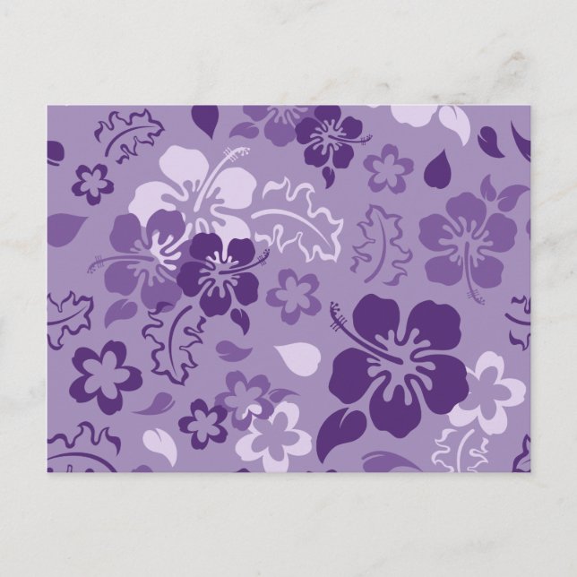 Hibiscus Flower Pattern Postcard (Front)