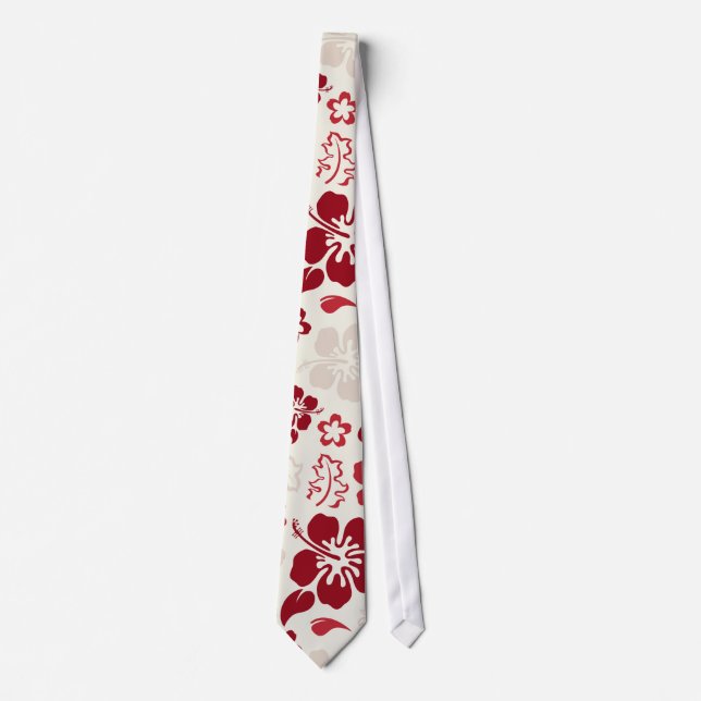 Hibiscus Flower Pattern Tie (Front)