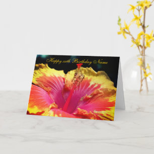 Hibiscus Flower Personalised Birthday Card