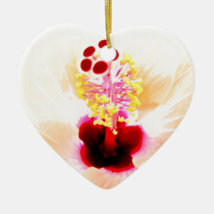 Hibiscus Flower Photograph Ceramic Ornament