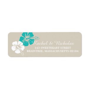 Hibiscus Flower   Return Address Label