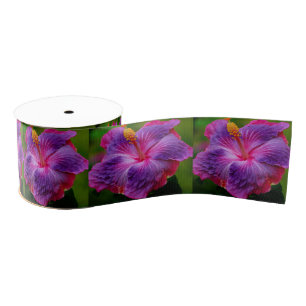Hibiscus Flower Ribbon Grosgrain Ribbon
