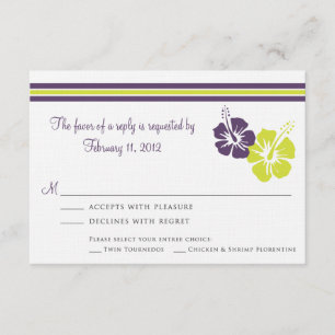 Hibiscus Flower RSVP Wedding Card
