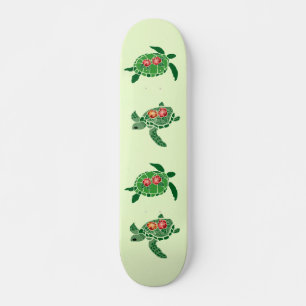Hibiscus flower sea turtle skateboard
