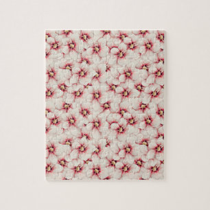 Hibiscus flower seamless pattern jigsaw puzzle