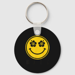 Hibiscus flower smile beach life hawaii summer key ring
