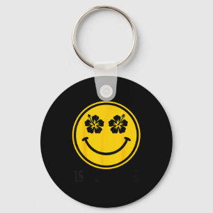 Hibiscus flower smile island beach summer hawaii key ring