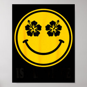 Hibiscus flower smile island beach summer hawaii poster