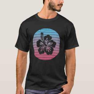 Hibiscus Flower Summer Hawaiian Flower Sunset T-Shirt