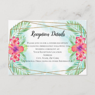 Hibiscus Flower Watercolor Beach Enclosure Card